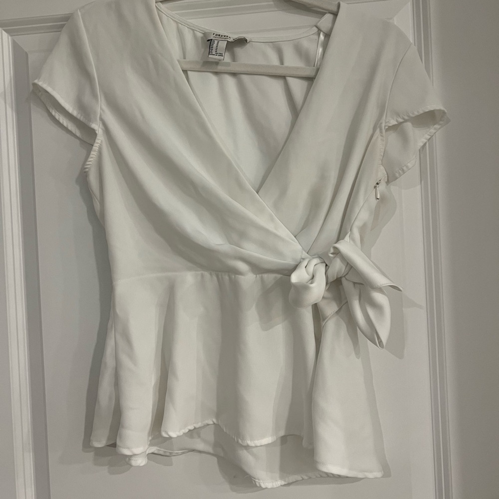 Forever 21 white wrap top